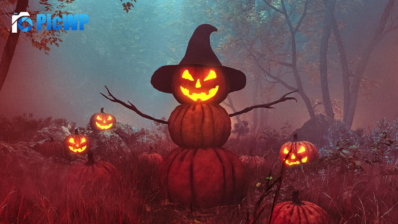 Pumpkin man Pumpkin trail 8K PC Wallpaper