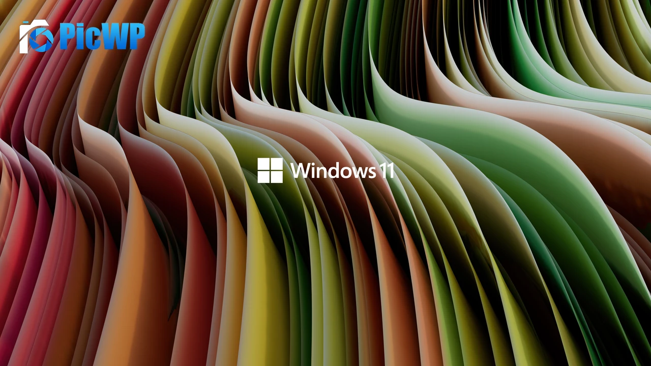 Windows 11 Colorful waves 8K PC Wallpaper