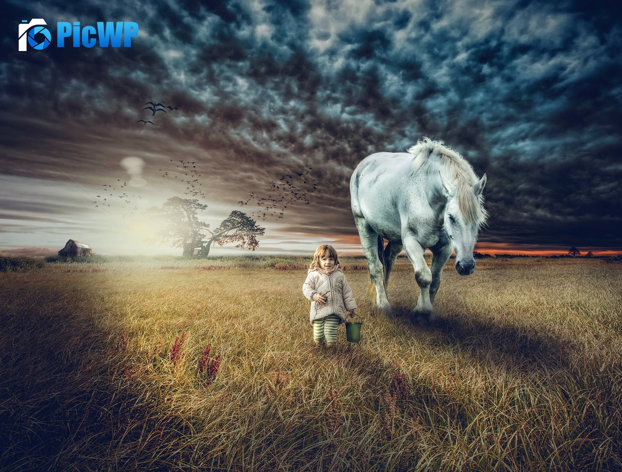 Cute Girl Countryside 7K PC Wallpaper
