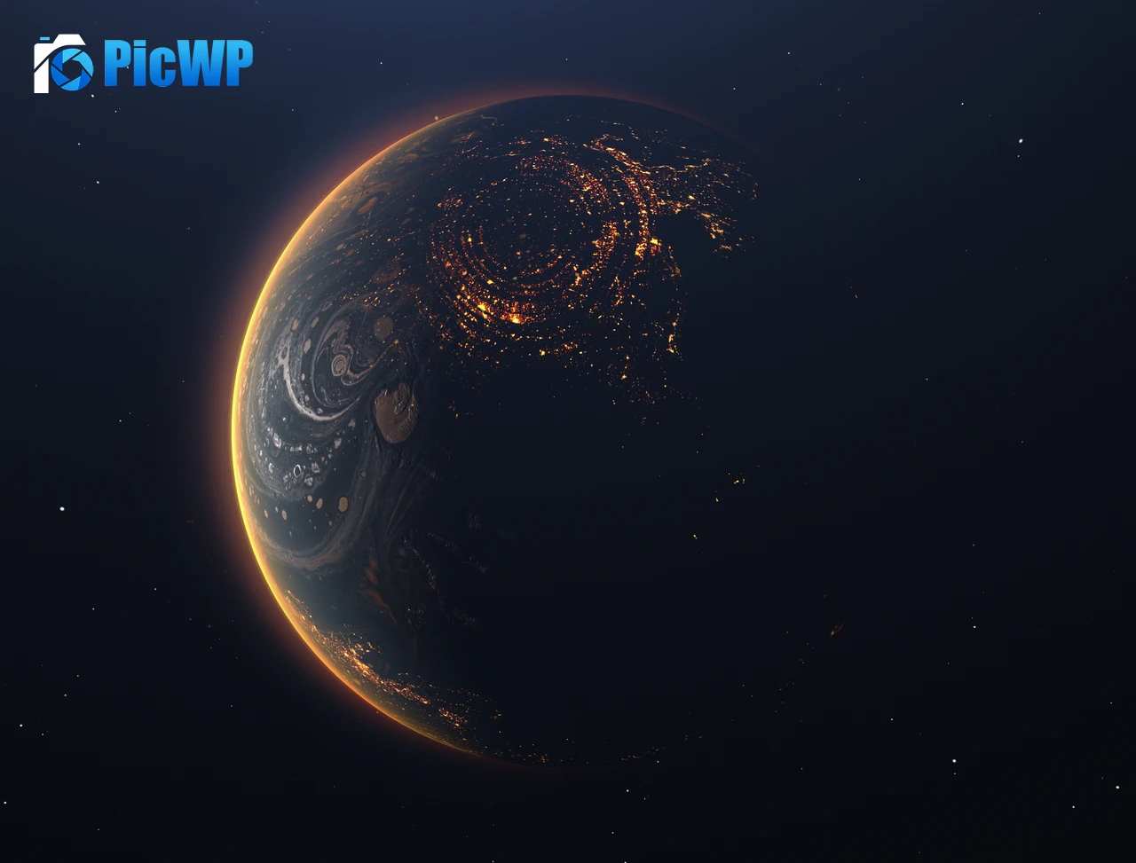 Alien planet Orbit 5K PC Wallpaper