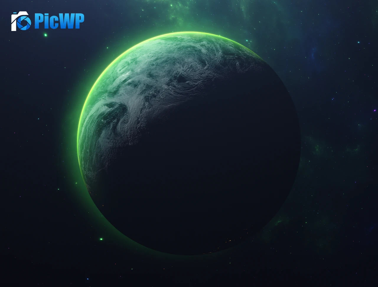 Green planet Orbit 5K PC Wallpaper