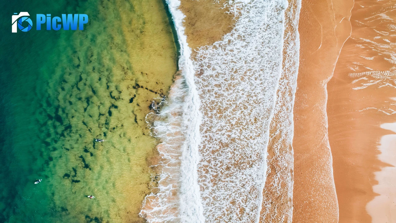 Beach Aerial view 6K PC Wallpaper