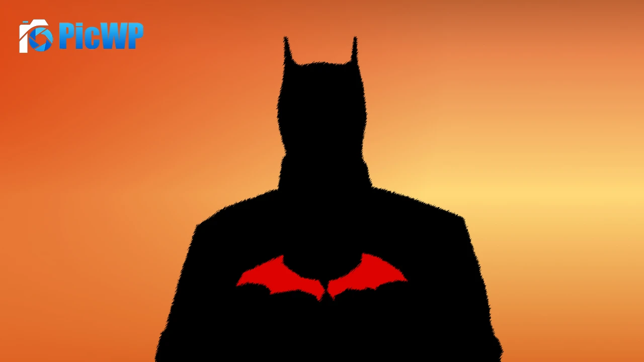Batman Sunset Orange 6K PC Wallpaper
