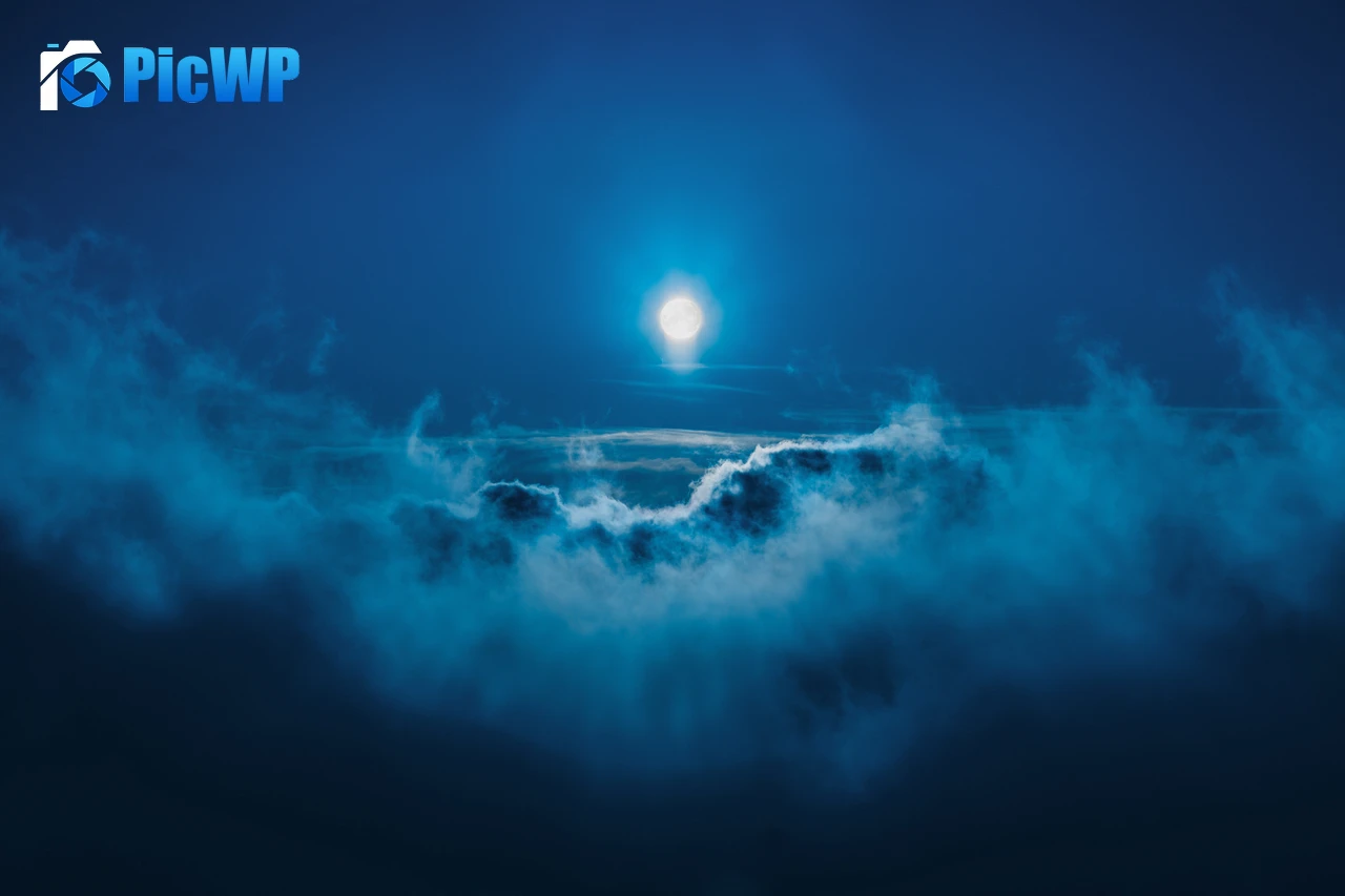 Moon Above clouds 6K PC Wallpaper