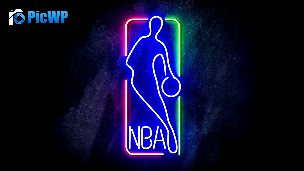NBA Neon logo 6K PC Wallpaper