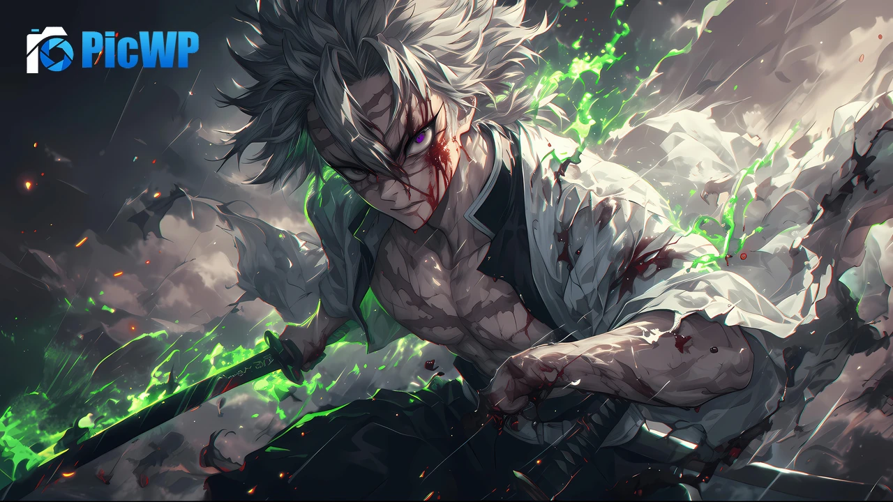 Sanemi Shinazugawa AI art 6K PC Wallpaper