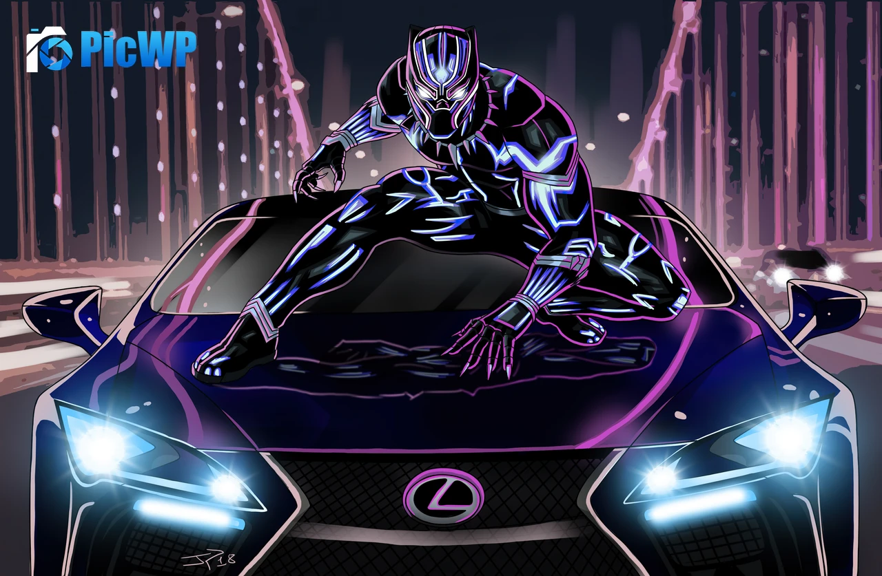 Black Panther Lexus LC 500 6K PC Wallpaper
