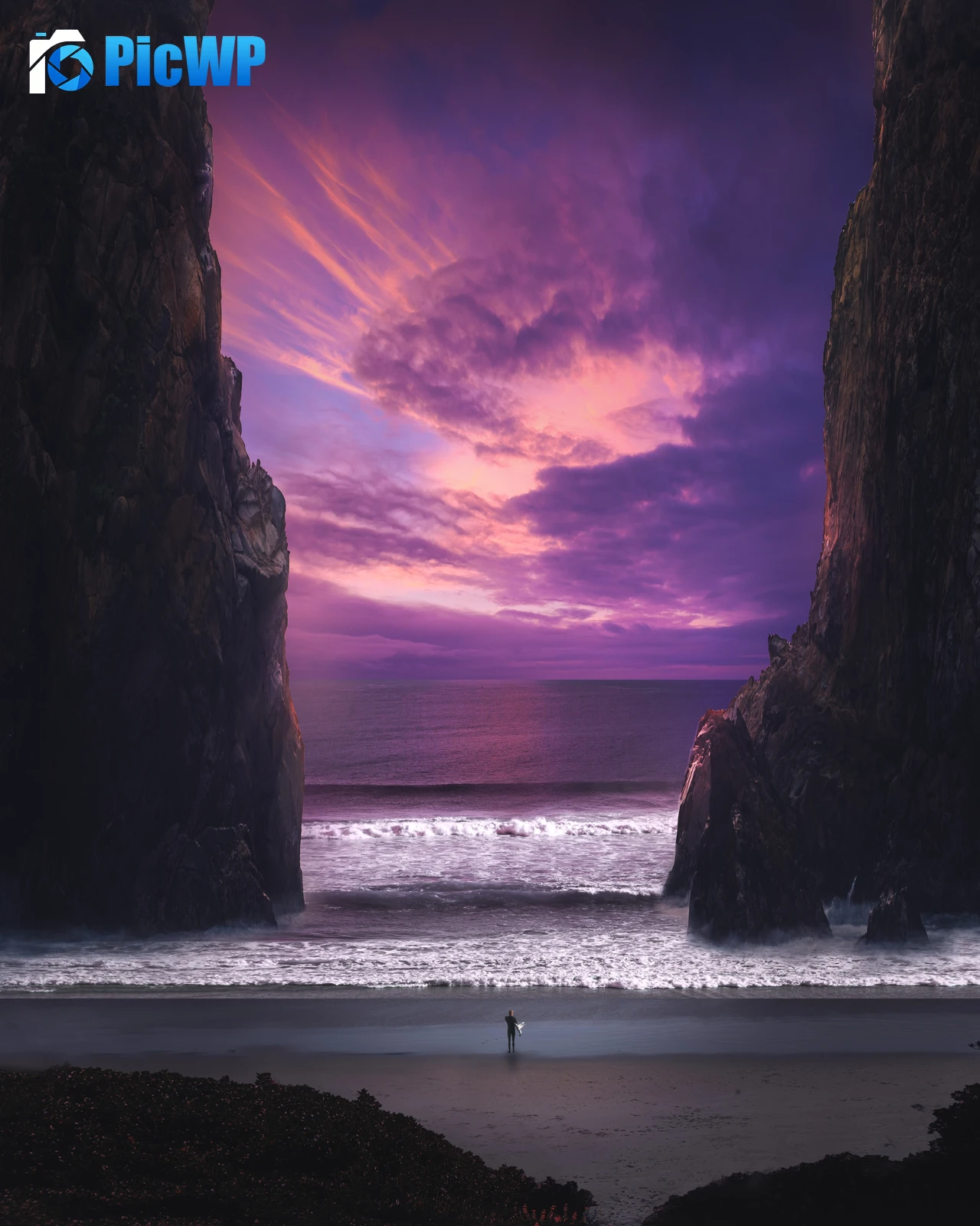 Surreal Beach 5K Mobile Wallpaper