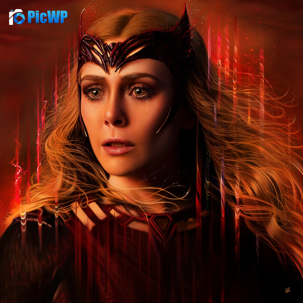 Elizabeth Olsen Scarlet Witch 6K Fold Wallpaper