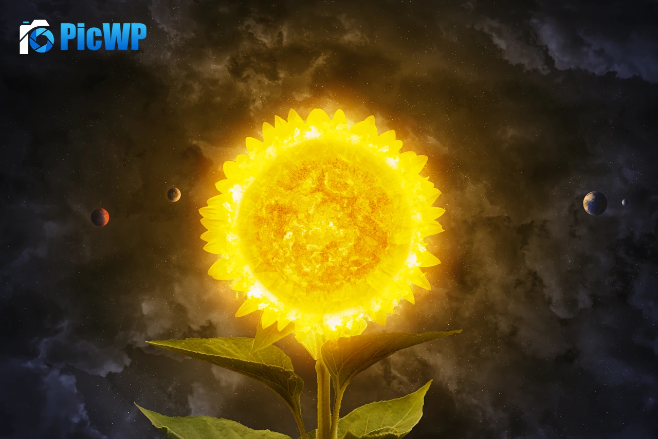 Solar system Sunflower 8K PC Wallpaper