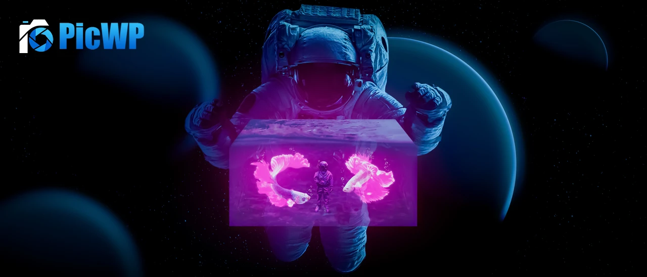 Astronaut Water cube 6K Wide Wallpaper
