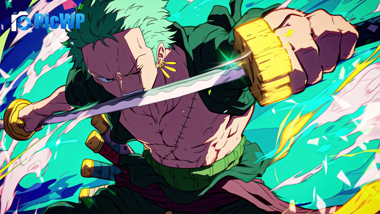 Roronoa Zoro Action 6K PC Wallpaper