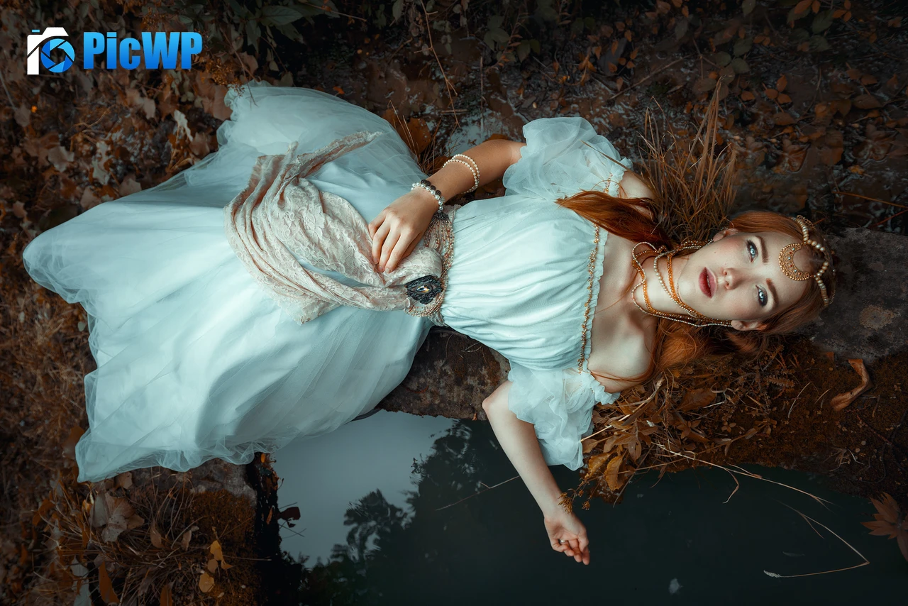 Beautiful girl Aerial view 6K PC Wallpaper