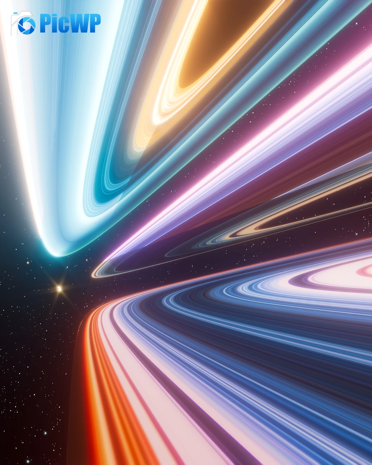 Cosmic Light streaks 5K Mobile Wallpaper