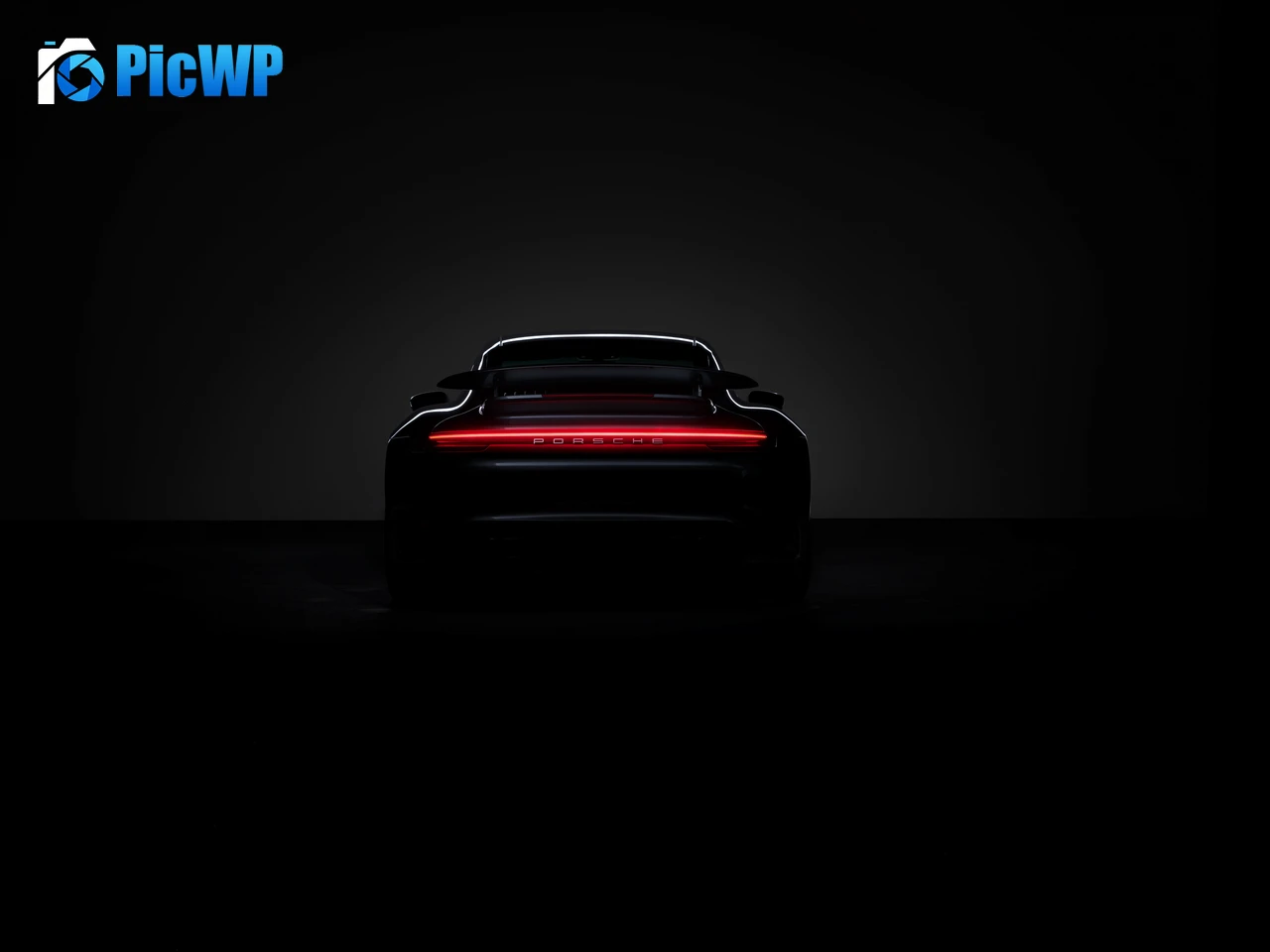 Porsche 911 Turbo S Black background 4K PC Wallpaper