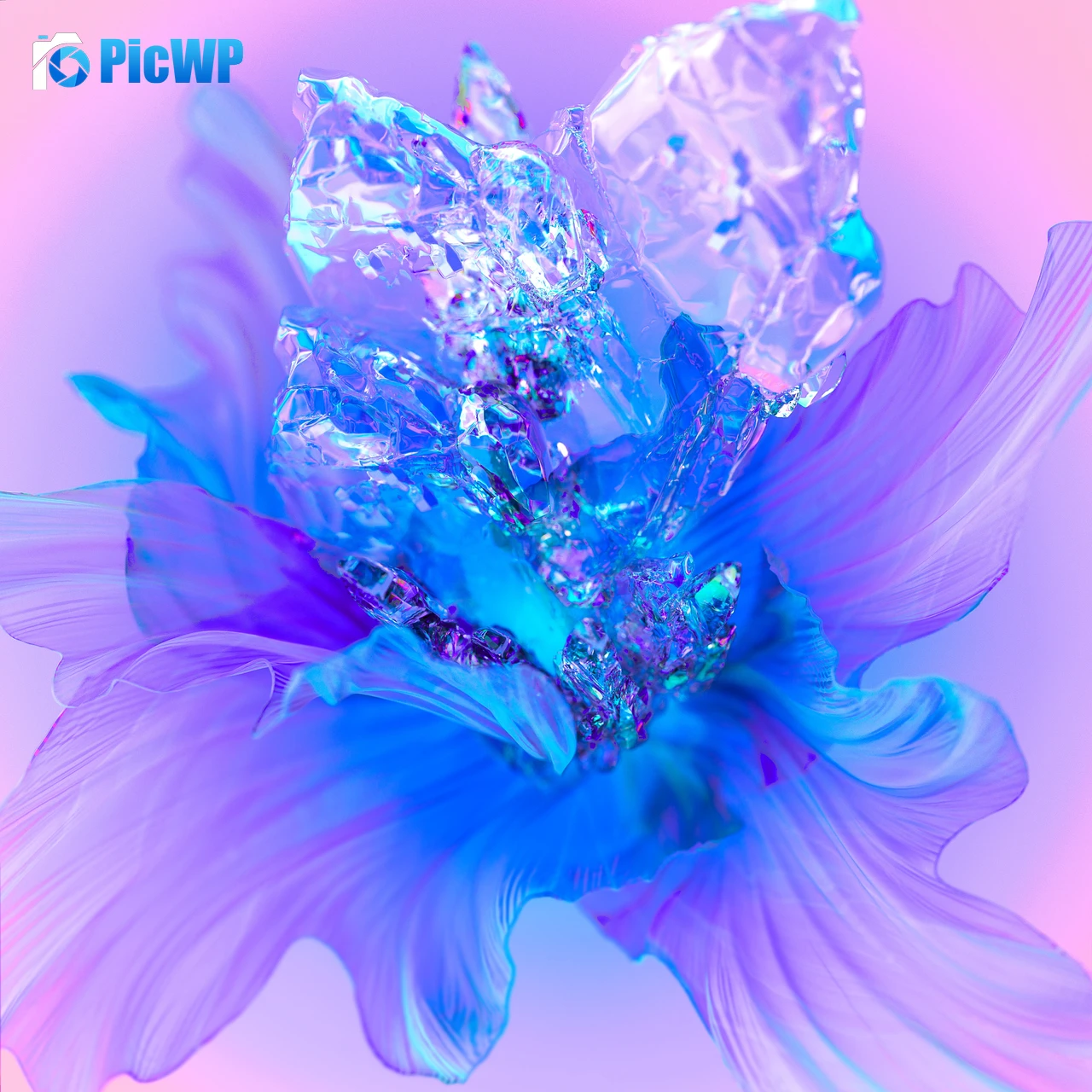 Purple Flower Digital Art 4K Fold Wallpaper