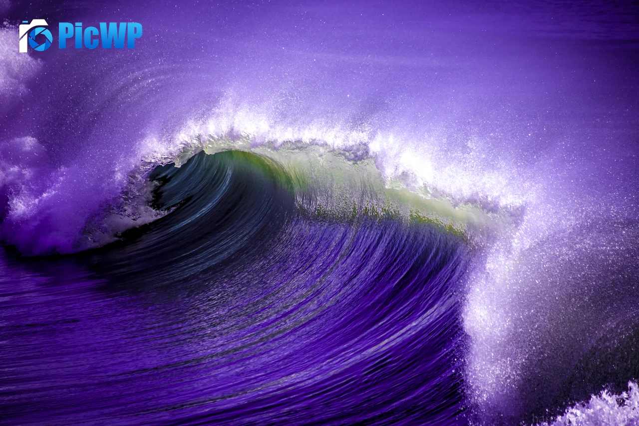 Ocean Waves Purple 9K PC Wallpaper