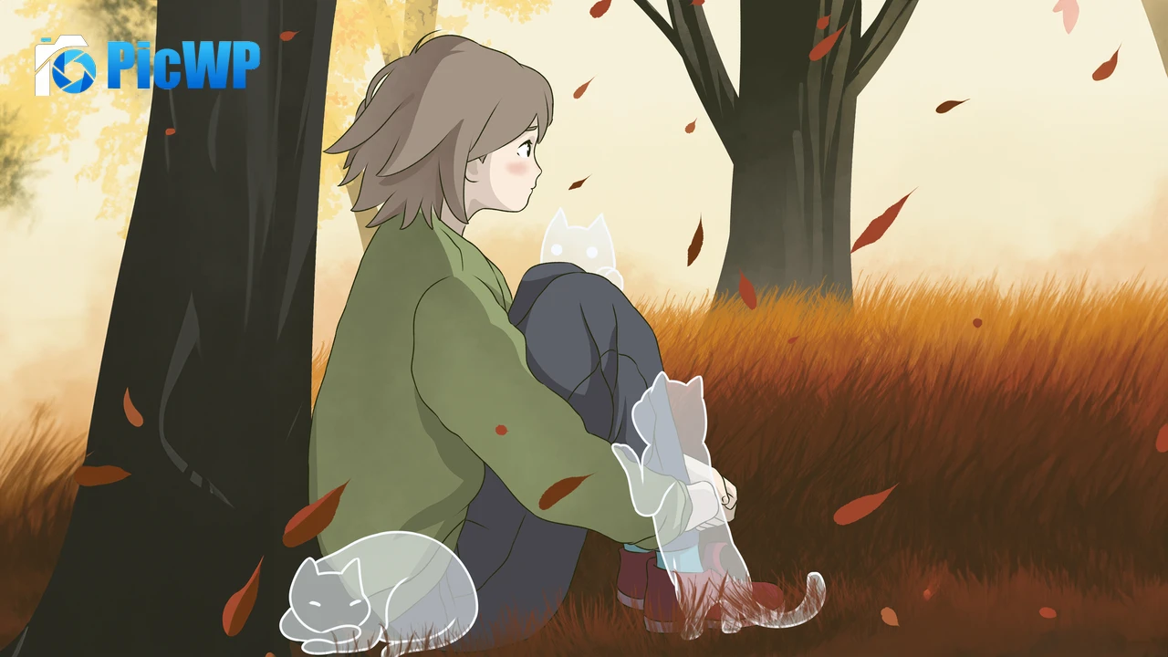 Lofi girl Autumn background 6K PC Wallpaper