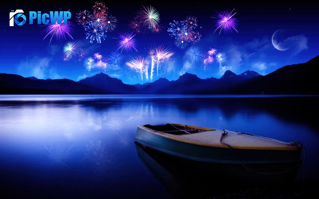 New Year Fireworks 4K PC Wallpaper