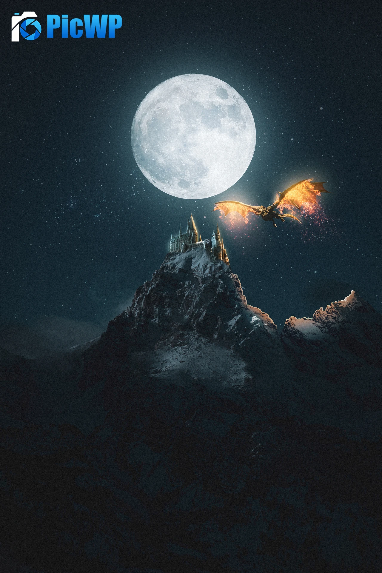 Castle Dragon 6K Mobile Wallpaper