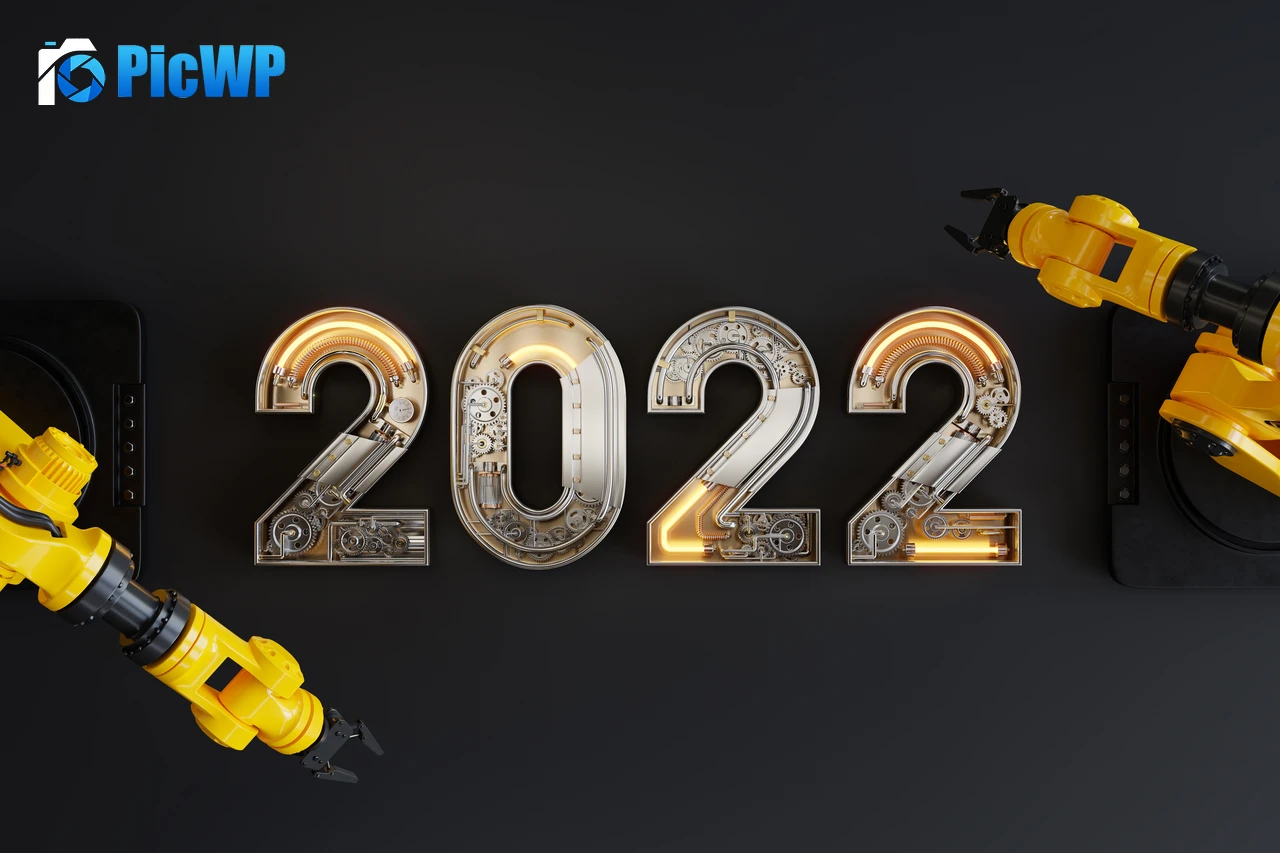 2022 New Year Robotic 5K PC Wallpaper