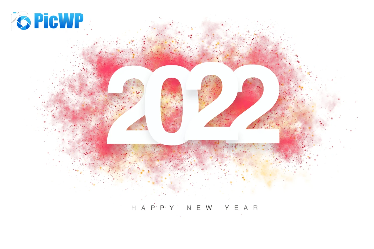 2022 New Year White background 6K PC Wallpaper