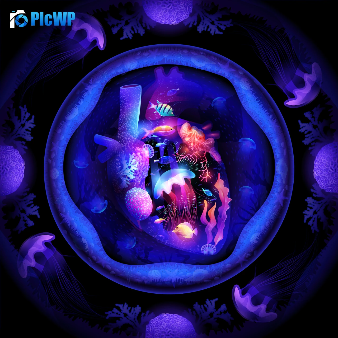 Neon Under the Sea 4K Fold Wallpaper