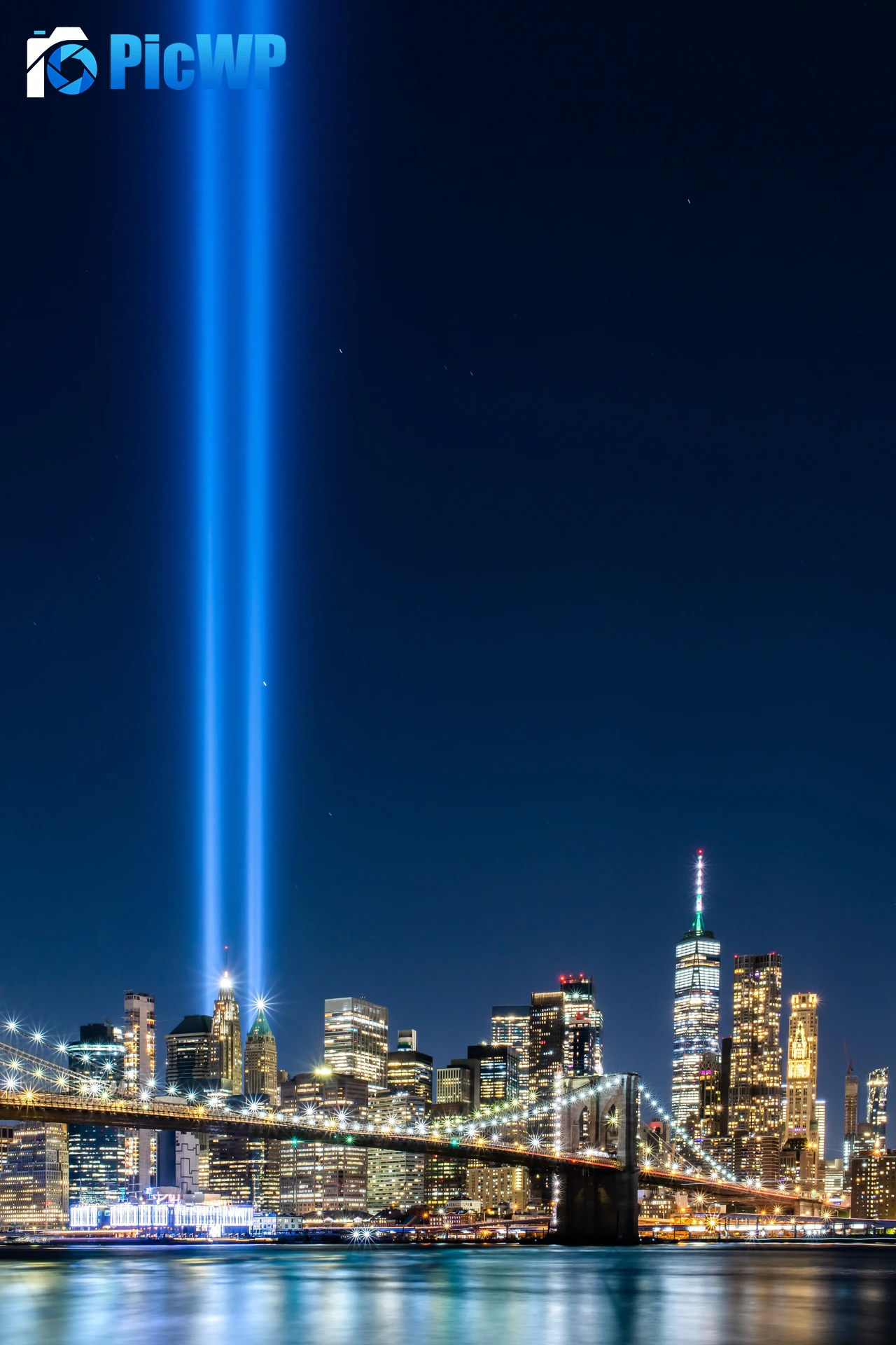 911 Memorial Tribute in Light 7K Mobile Wallpaper