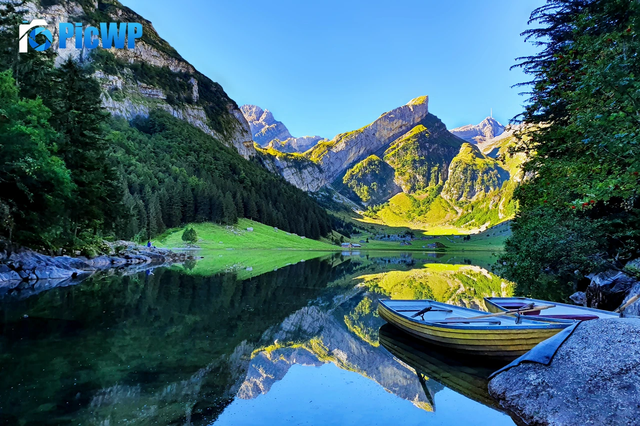 Seealpsee lake Switzerland 6K PC Wallpaper