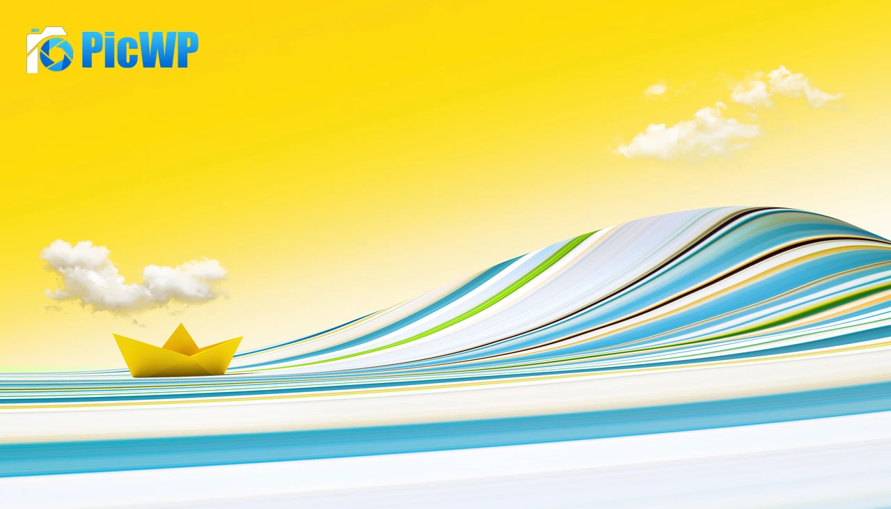 Paper boat Yellow background 4K PC Wallpaper