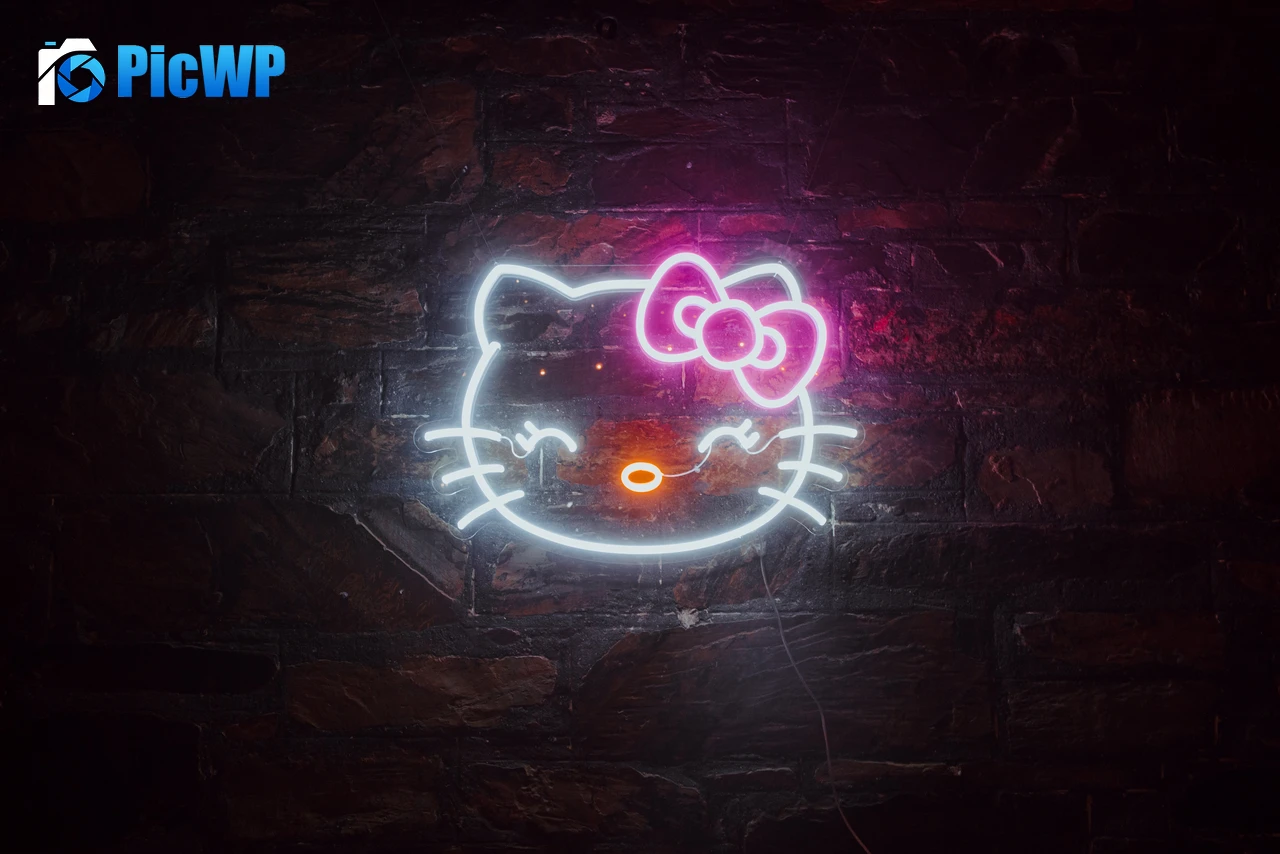 Hello Kitty Neon sign 7K PC Wallpaper