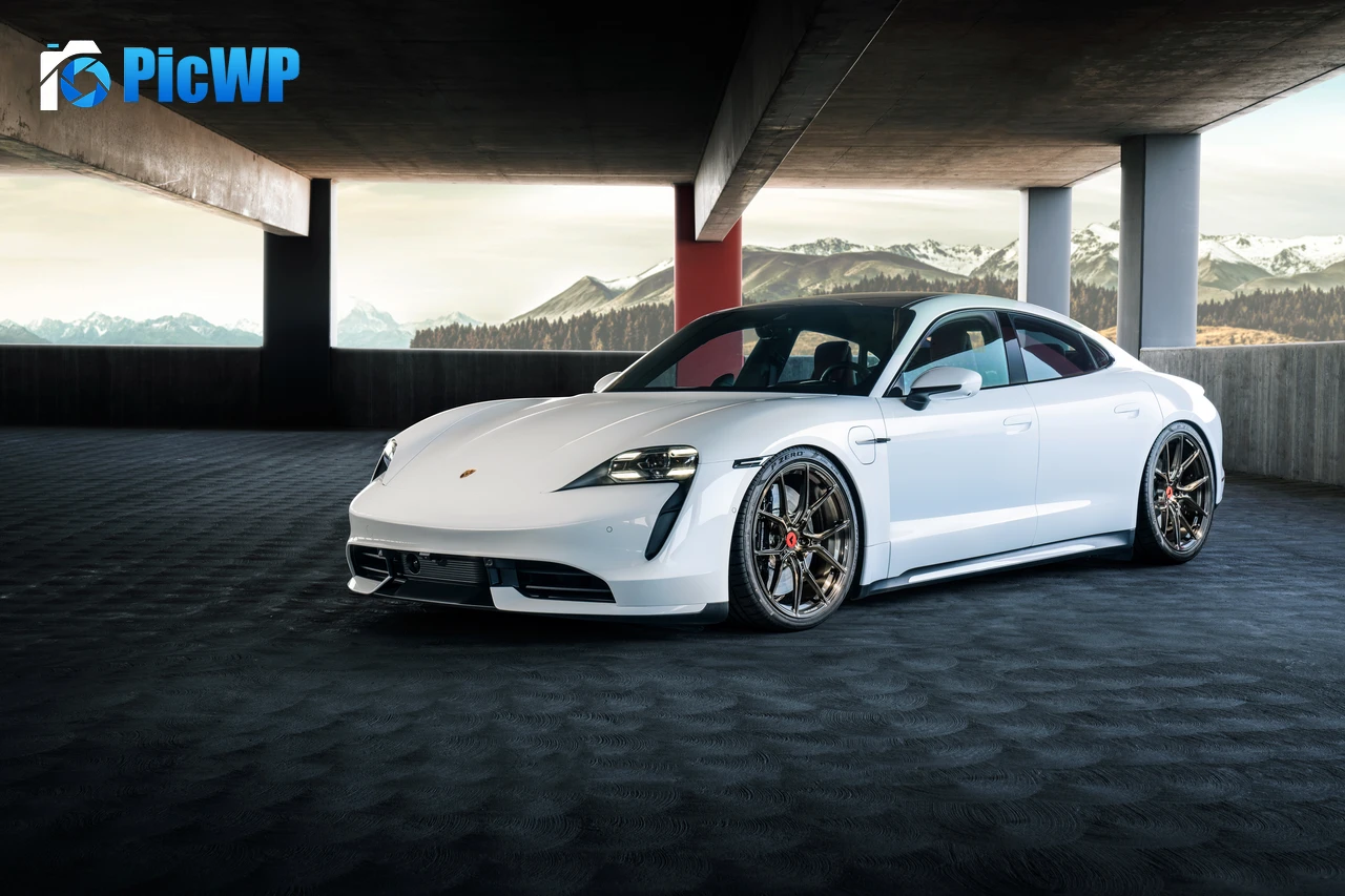 Porsche Taycan White cars 8K PC Wallpaper