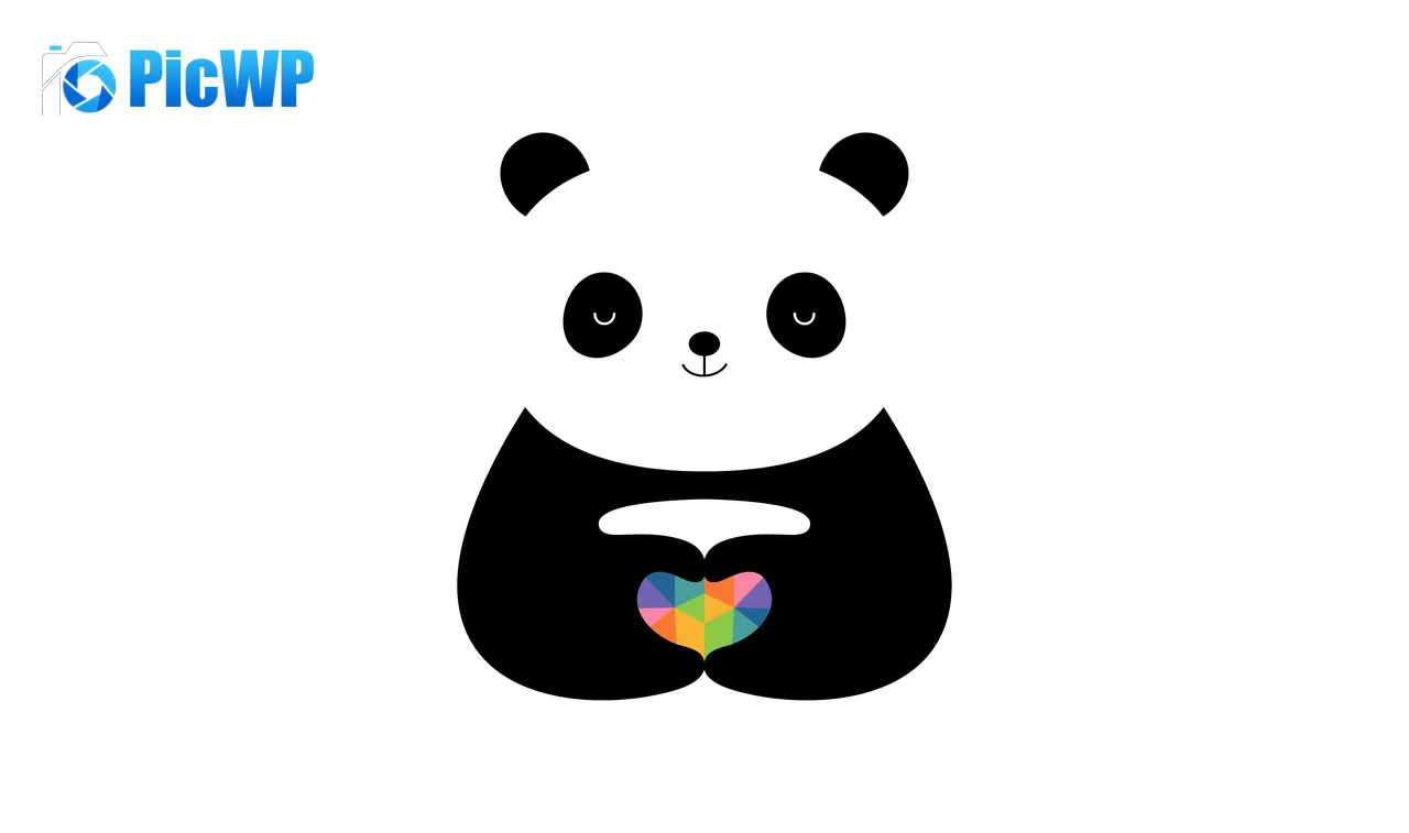 Cute panda Love heart 4K PC Wallpaper