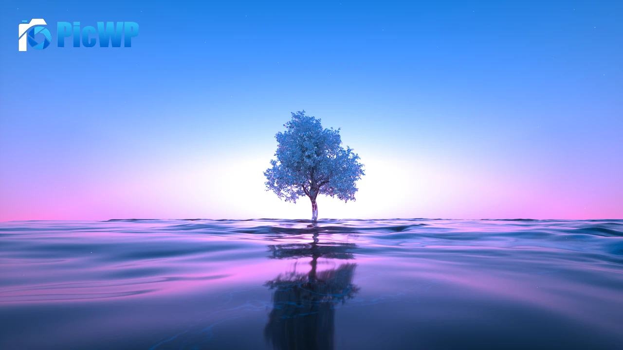 Tree Neon 6K PC Wallpaper