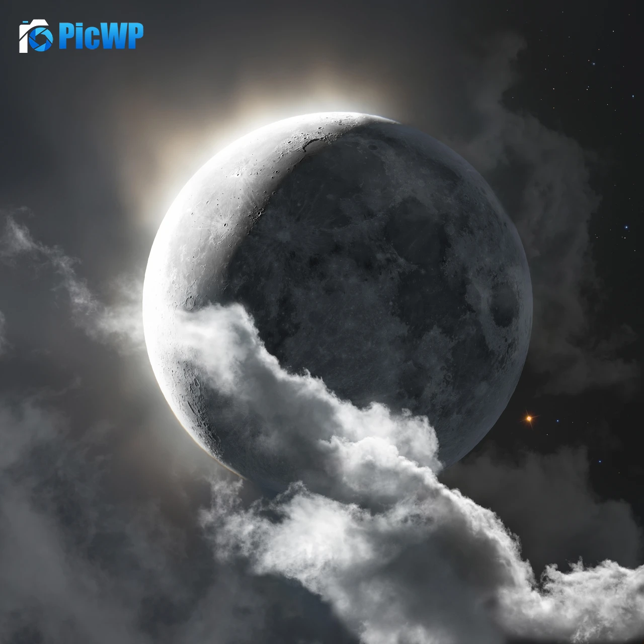 Moon Clouds 8K Fold Wallpaper