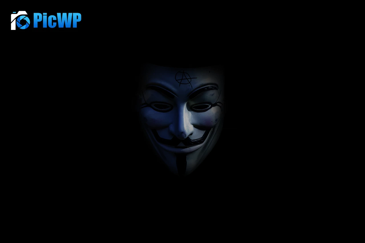 Anonymous Dark background 6K PC Wallpaper