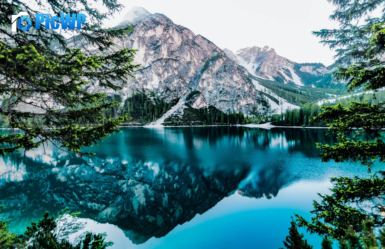 Mountain lake Reflection 6K PC Wallpaper