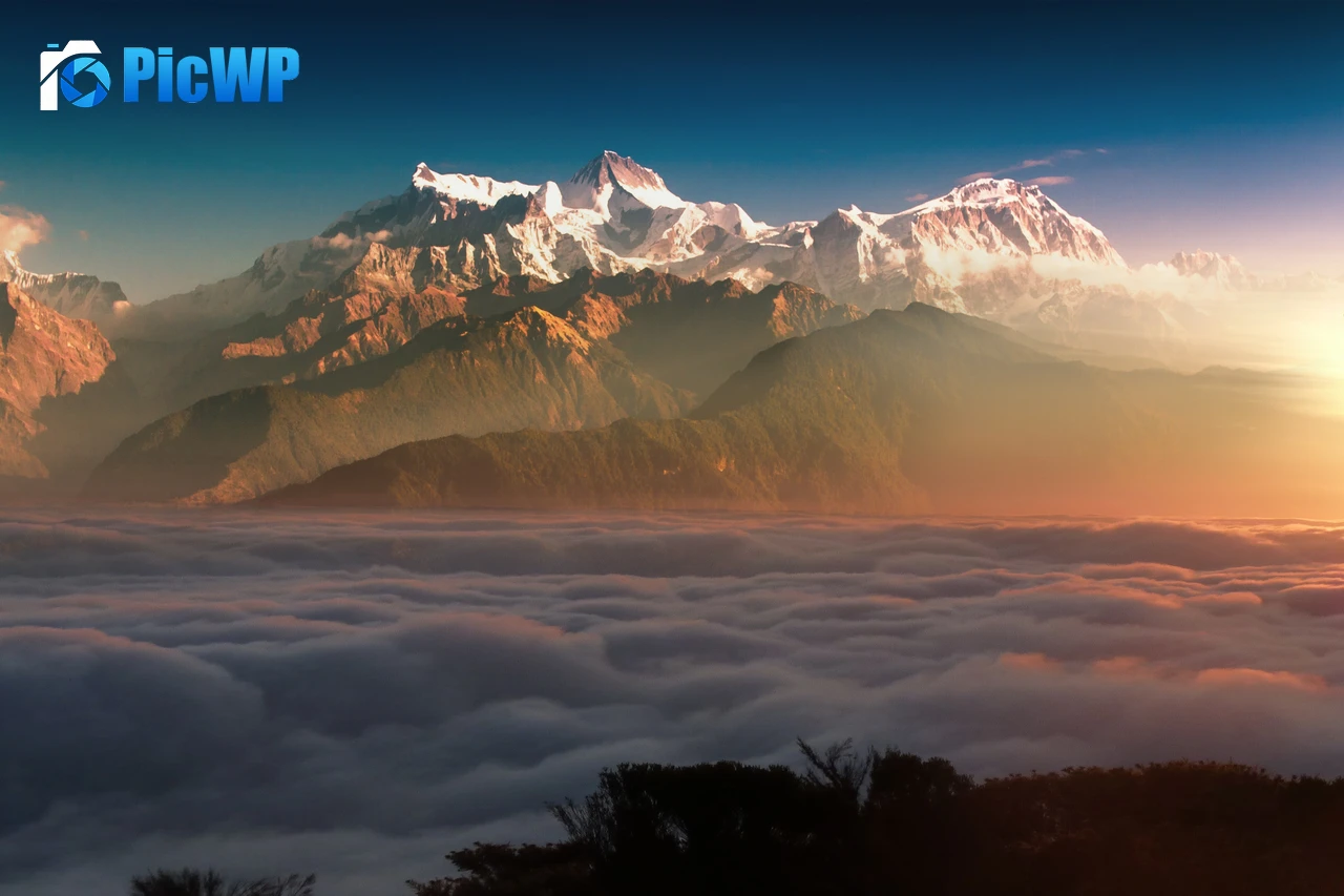 Glacier mountains Clouds 8K PC Wallpaper