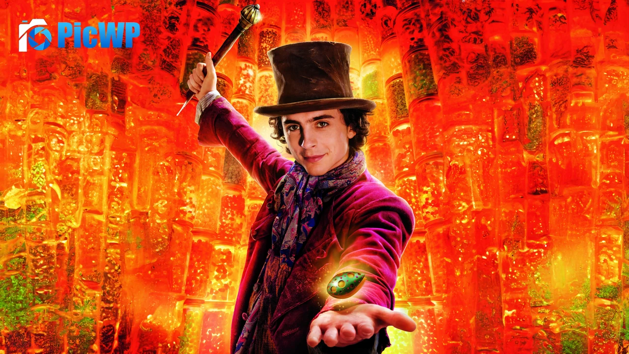Timothée Chalamet as Wonka 2023 6K PC Wallpaper