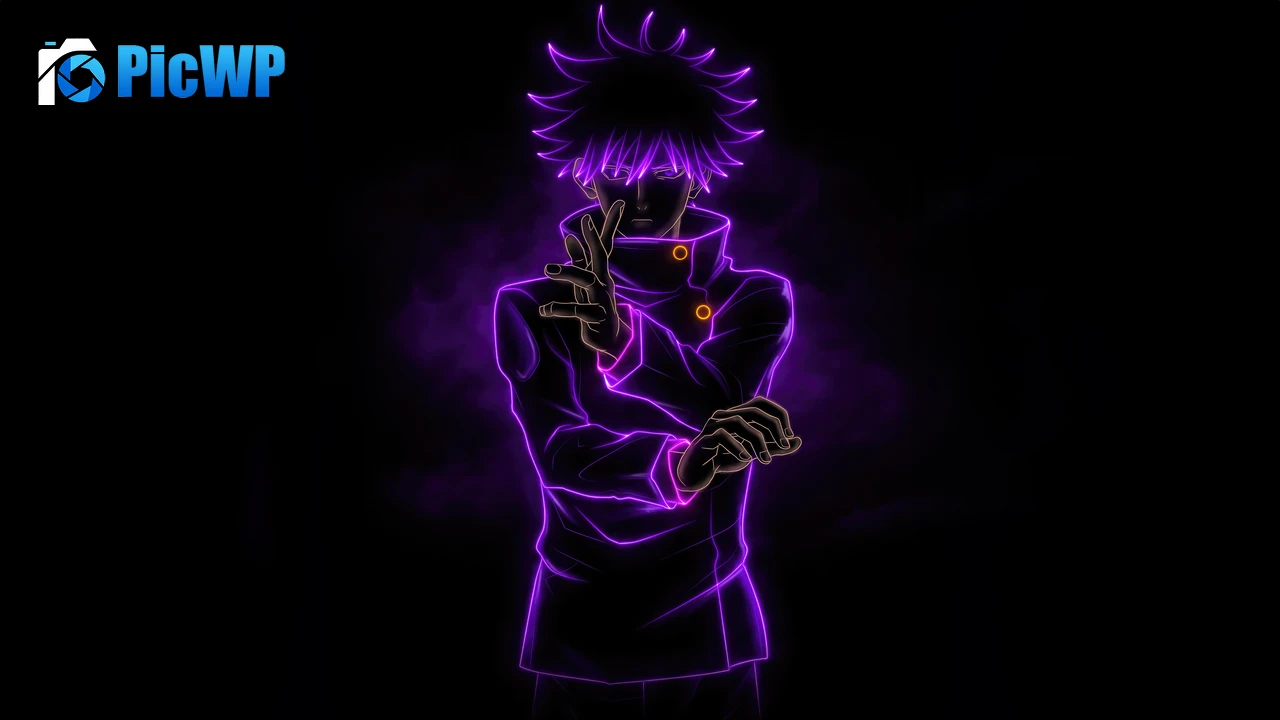 Megumi Fushiguro Black background 8K PC Wallpaper