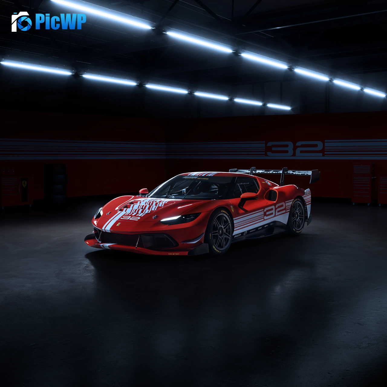 Ferrari 296 Challenge 9K Fold Wallpaper