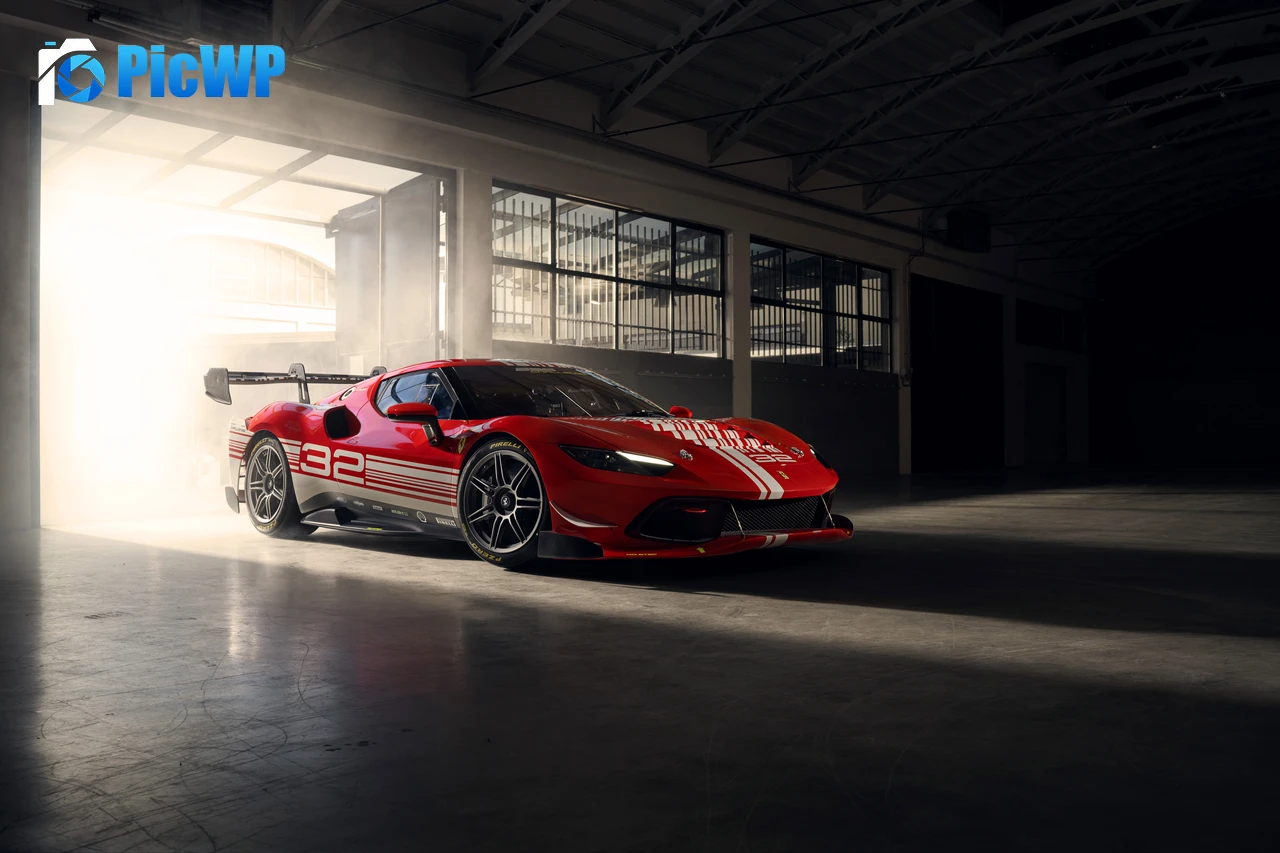 Ferrari 296 Challenge Hybrid sports car 9K PC Wallpaper