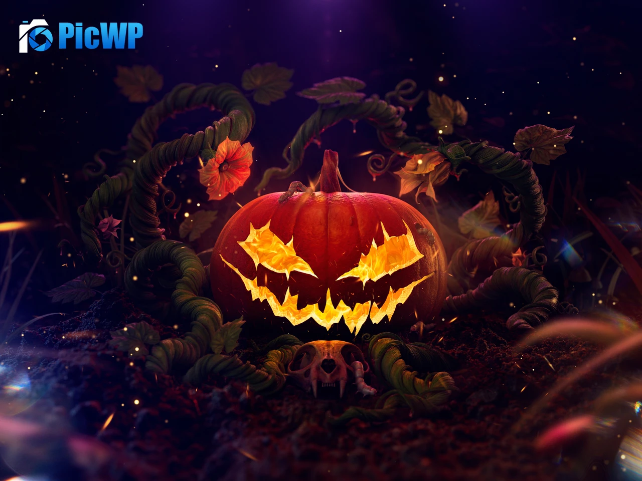 Halloween Pumpkin Surreal 8K PC Wallpaper