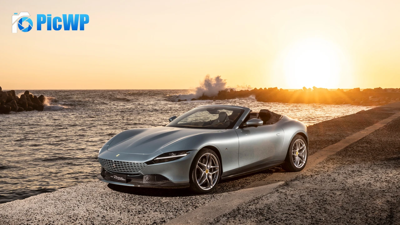 Ferrari Roma Spider 8K PC Wallpaper