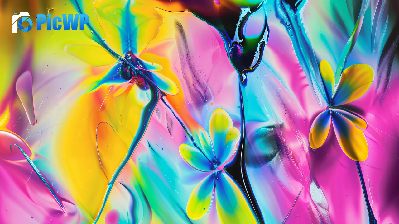 Multicolor Fluid abstract 6K PC Wallpaper