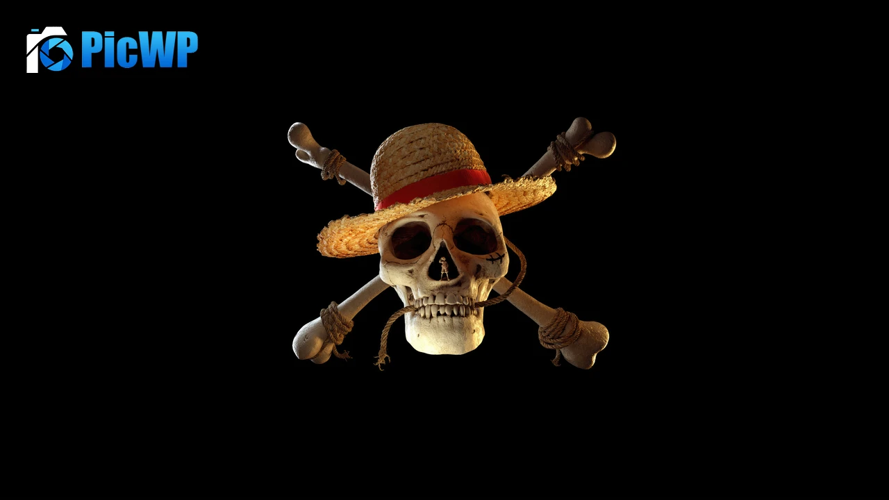 Netflix's One Piece Logo AMOLED 8K PC Wallpaper