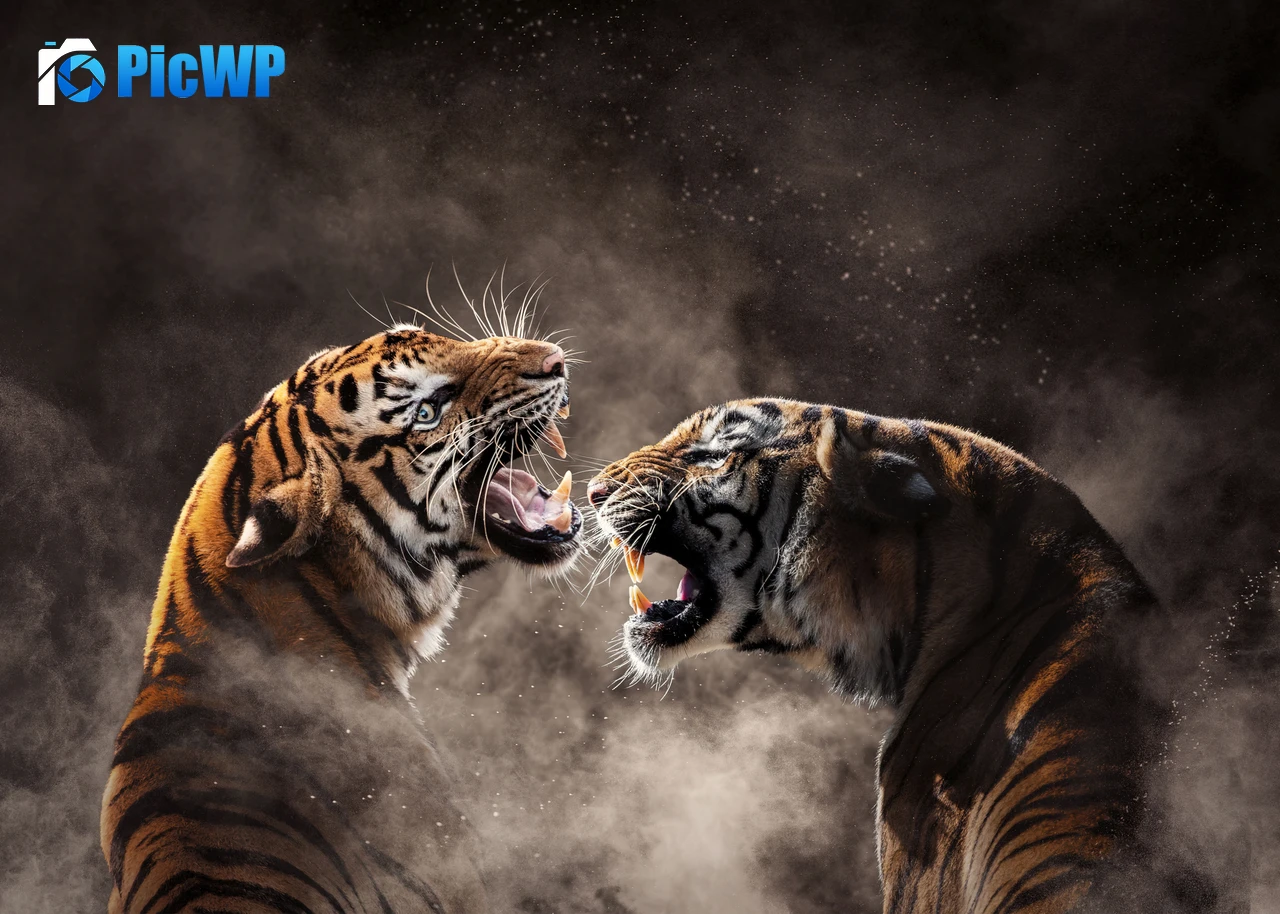 Tigers Roaring 4K PC Wallpaper