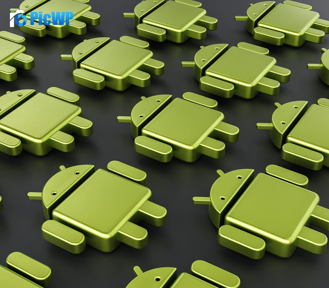Android robots Symmetrical Floating 7K PC Wallpaper