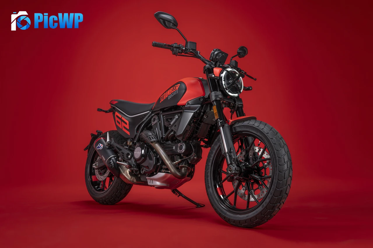 Ducati Scrambler Full Throttle Red background 4K PC Wallpaper