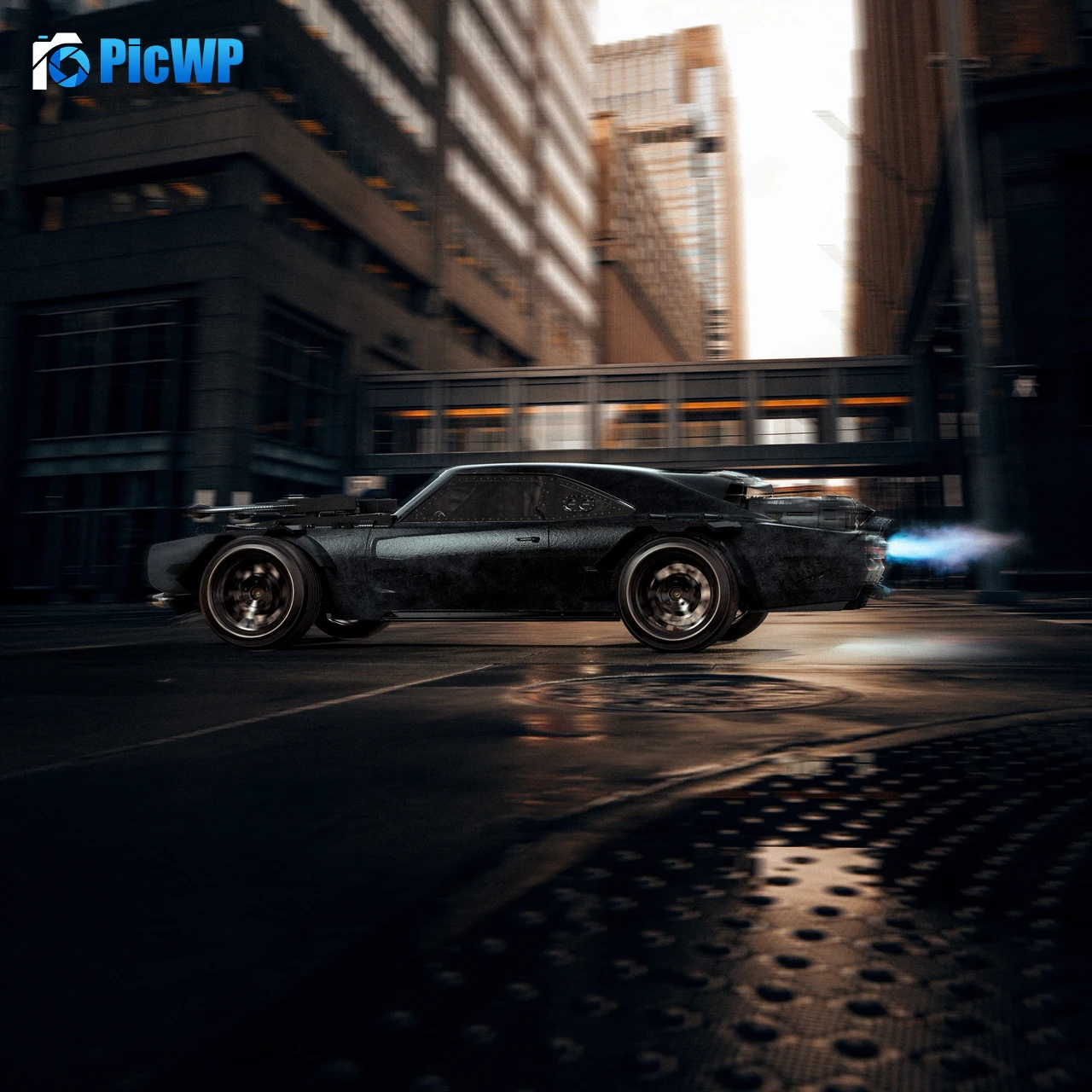 Batmobile Dodge Charger 6K Fold Wallpaper
